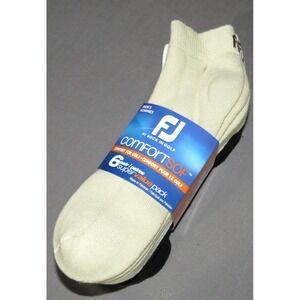 NEW!‎ FootJoy 6 Pair White - Black - Beige Comfort Soft Low Cut Socks Men's 7-12